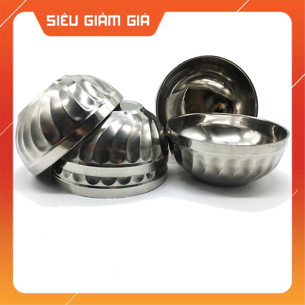 Tô/ Bát Inox Xoắn 2 Lớp Cách Nhiệt Chống Nóng Bỏng An Toàn Sử Dụng
