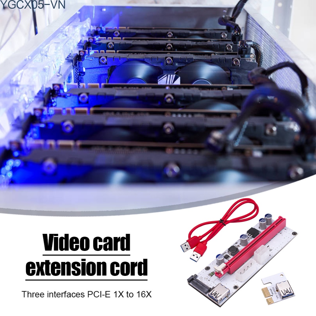 Card Mở Rộng Ver008S Pci-E 1x Sang 16x 60cm Usb3.0 4pin 6pin Sata Cho Btc Miner Mining | BigBuy360 - bigbuy360.vn