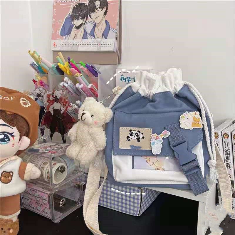 Túi Đeo Vai Nữ Vải Bố Hình Trái Tim Dễ Thương Mse1