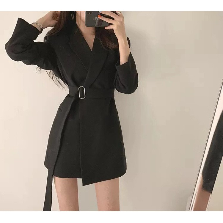 Áo khoác Blazer nữ nịt dây đẹp phong cách Edso77085 | BigBuy360 - bigbuy360.vn