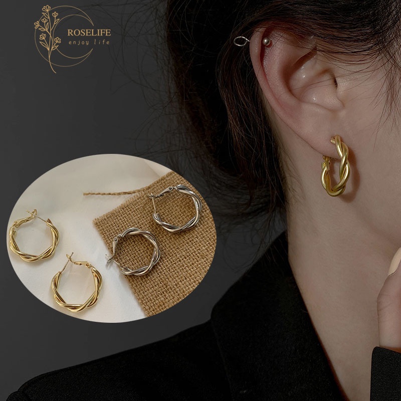 Bông tai vòng xoắn phong cách bohemian sang trọng thời trang cho nữ