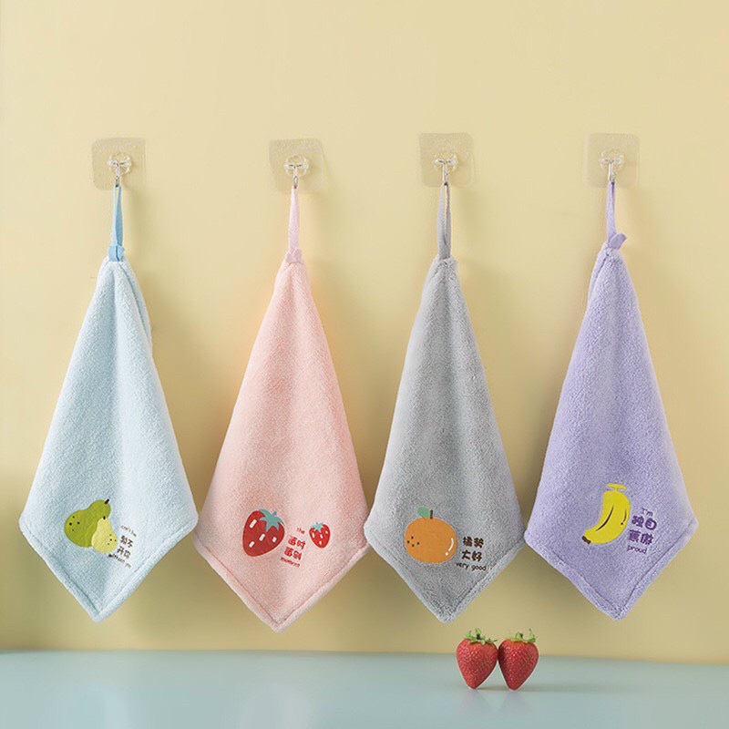 Khăn Lau Tay Nhà Bếp Treo Tường Hình Hoa Quả, Giẻ Lau Bếp Siêu Thấm Hút Kiểu Dáng Dễ Thương - Family Care