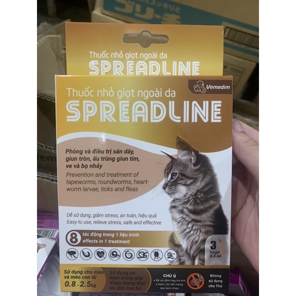 [Mã PET50K giảm Giảm 10% - Tối đa 50K đơn từ 250K] Spreadline cho mèo nhỏ gáy trên mèo con và mèo lớn dạng tuýp