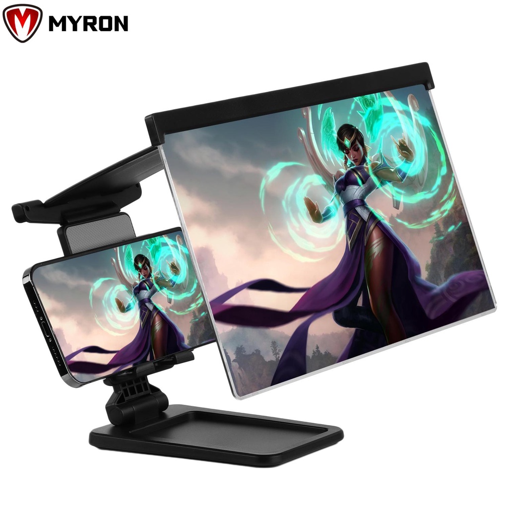 Kính Lúp Phóng Đại Màn Hình Điện Thoại 12 '' 3d Hd Có Giá Đỡ