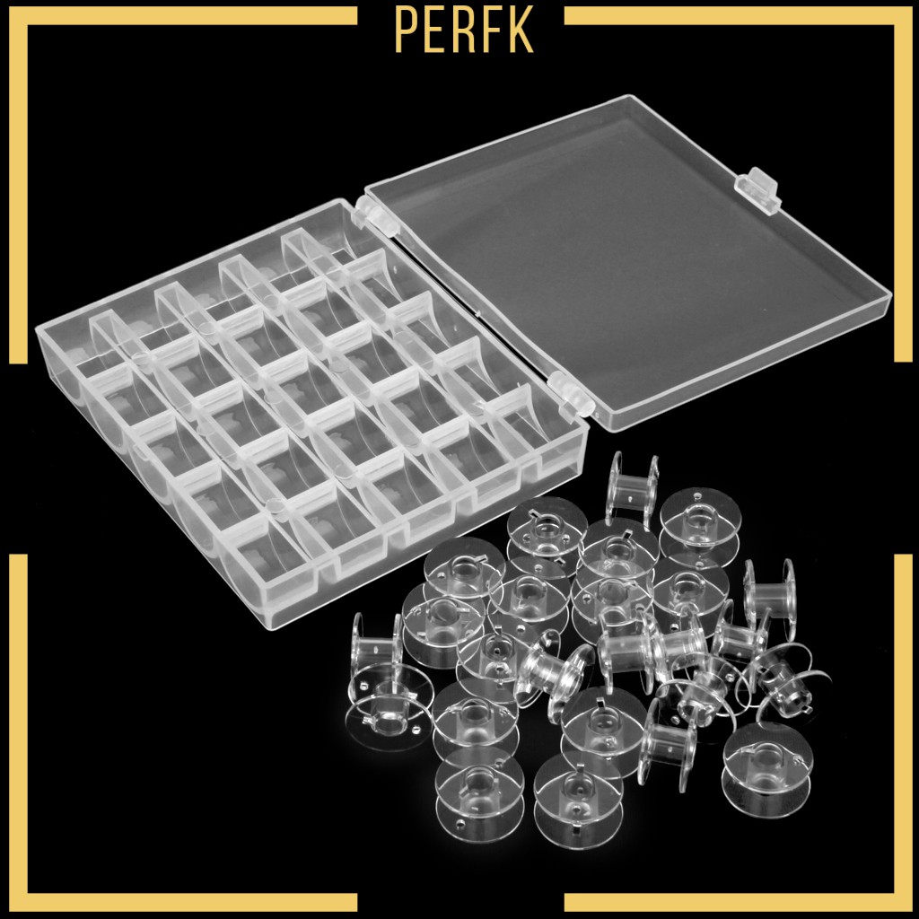 Hộp 25 Cuộn Chỉ Nhựa Trong Suốt Cho Máy May Brother, Janome