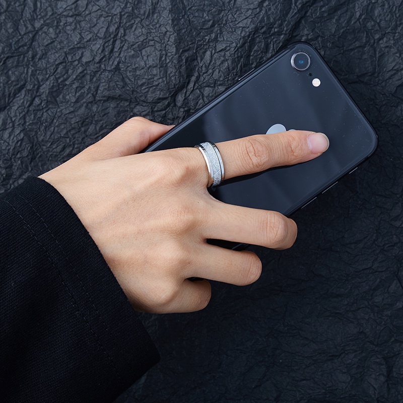 Nhẫn Thép Titan Đơn Giản Phong Cách Harajuku Đường Phố Cho Nam Nữ