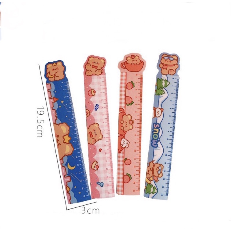 Thước kẻ nhựa dẻo học sinh kích thước 15cm nhiều mẫu hình dễ thương