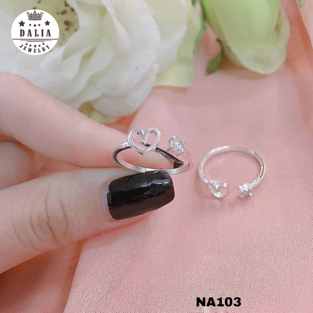 Nhẫn bạc nữ DaLiA Jewelry hình trái tim nhẫn hở