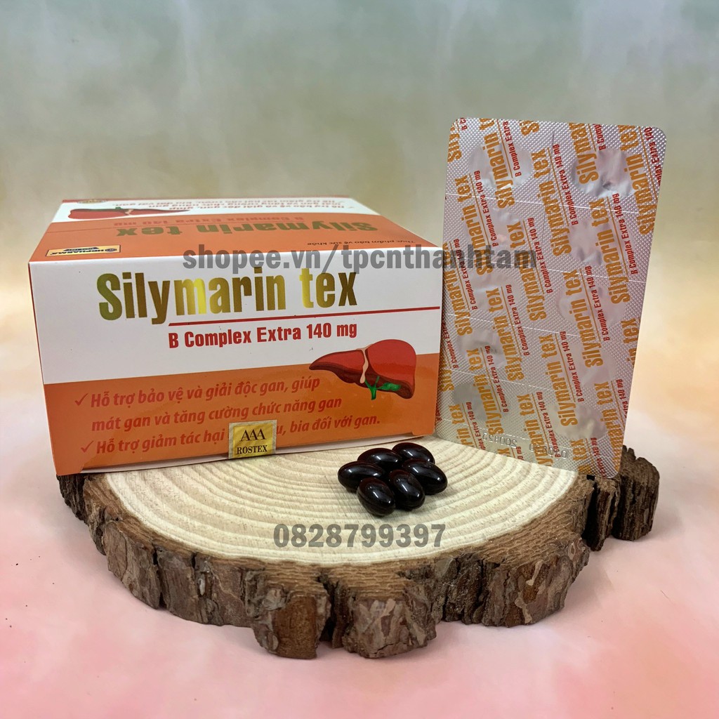 Viên uống SILYMARIN TEX tốt cho gan, giải độc và làm mát gan - Hộp 100v