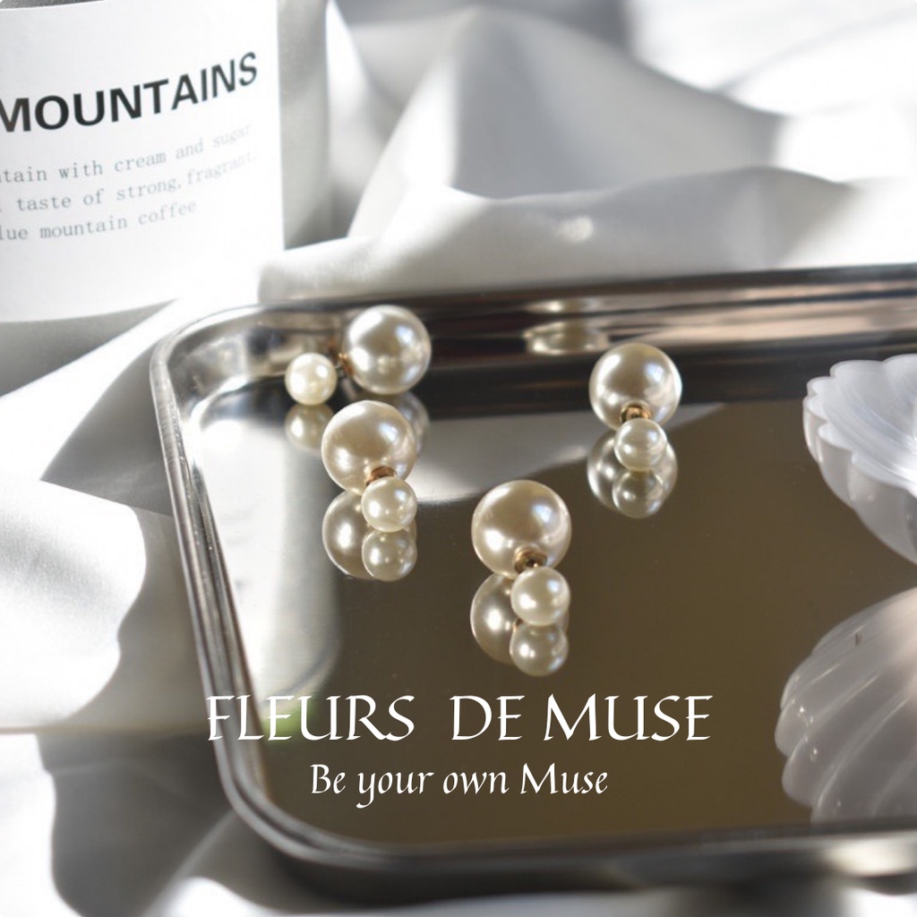 Khuyên tai hạt trai trắng thanh lịch dễ phối đồ Fleurs de Muse