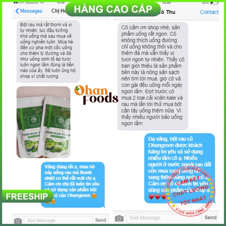 Bột Rau Má Organic Nguyên Chất 100%,Ohan Green Sấy Lạnh Nhật Bản,50 gram,Mát Gan Giảm Mụn Nám, 50 gram