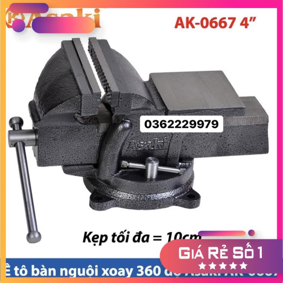 [Hàng Chính Hãng] Ê tô kẹp bàn nguội xoay 360° AK-0667 4'' , AK -668 5” - Khả năng kẹp 10mm, 125 mm