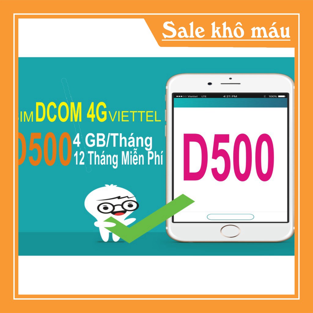 SIM 4G viettel D900 TẶNG 7GB/THÁNG d500 tặng 4gb/tháng mua 1 lần lướt web cả năm