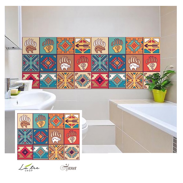 Decal dán tường decor dán bếp kính nhà tắm decor chịu nhiệt dễ lau chùi đề can loại 1 Lá tre 0033