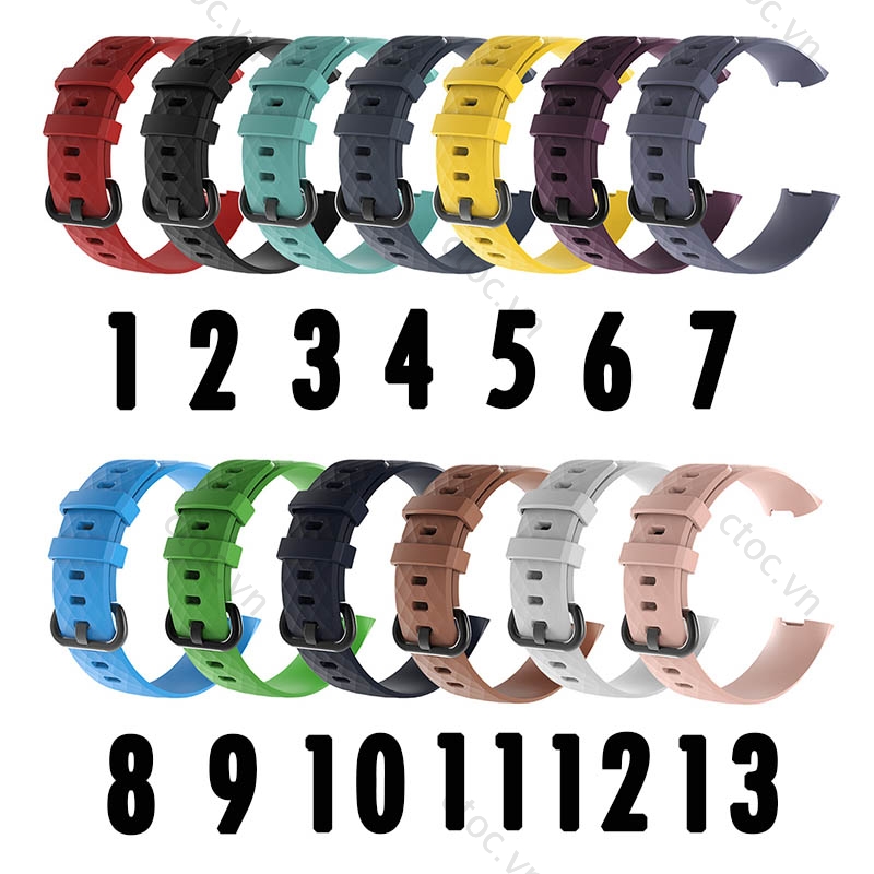 Dây Đeo Thay Thế Chất Liệu Silicon Màu Trơn Cho Fitbit Charge3 Charge4 Fitbit Charge 3 / Charge 4