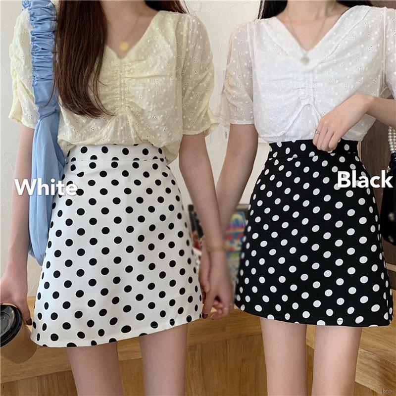 Women's Sexy Dot High Waist Slim Preppy Style A Line Skirt | BigBuy360 - bigbuy360.vn