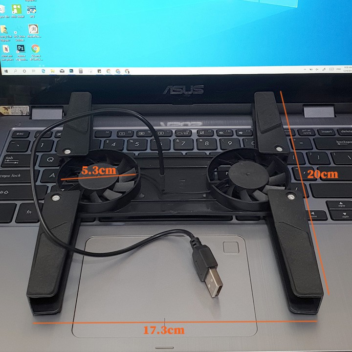 Đế tản nhiệt 2 quạt có thể gập gọn cho laptop, MacBook - DTN6