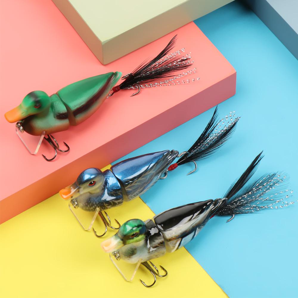 MUVAKO Mồi Câu Cá Giả Hình Con Vịt 3D Sống Động