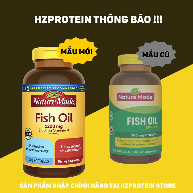 [Mã 66FMCGSALE hoàn 8% xu đơn 500K] NATURE MADE OMEGA 3 1200MG - DẦU CÁ CHẤT LƯỢNG CAO (200 Viên) | BigBuy360 - bigbuy360.vn