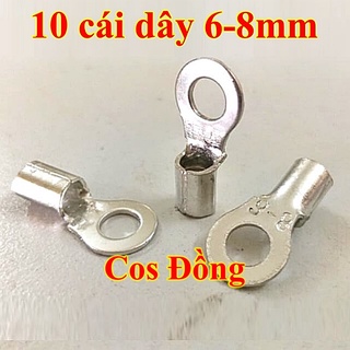 Đầu cos tròn bằng đồng [20cái] đầu cốt bấm dây điện 6-8mm RNB 8