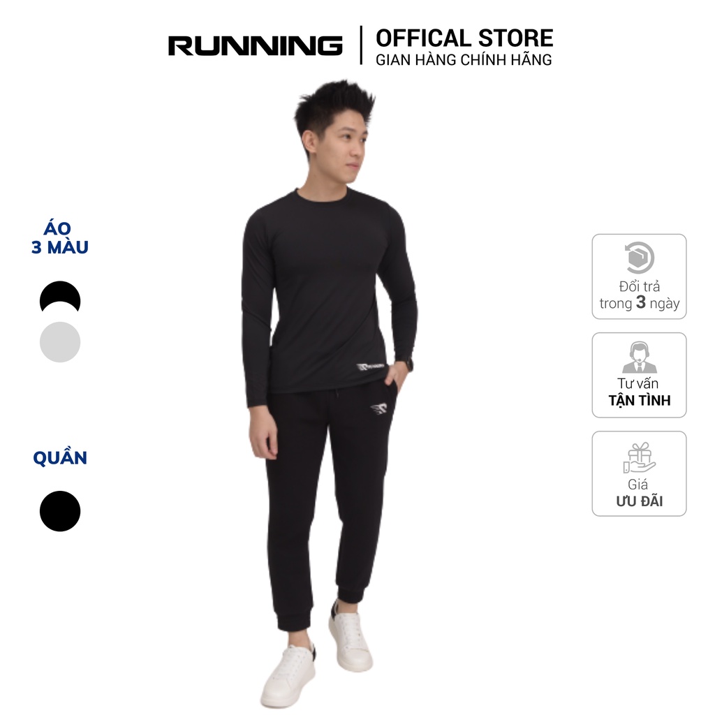 Bộ quần áo nam thu đông thể thao nam giữ nhiệt, quần nỉ jogger và áo giữ nhiệt giữ ấm Running Mới Loại 1-2021