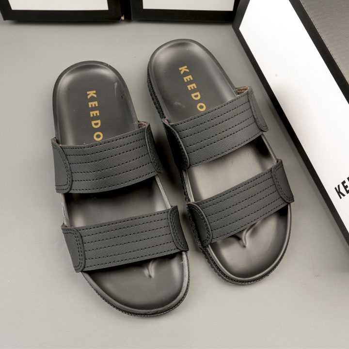 Dép nam quai ngang XỊN hai quai mới, Dép da nam KD1703