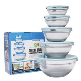 Bộ tô thủy tinh 5 cái có nắp
