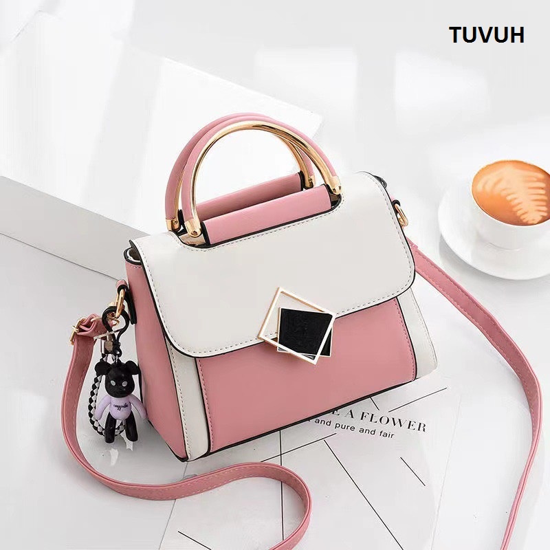 Túi Xách Nữ Đeo Chéo Khóa Vuông Cách Điệu Đẹp Phong Cách Trẻ Trung Giá Rẻ