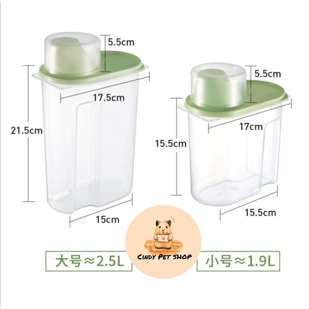 Hộp đựng bảo quản thức ăn cho Hamster, Sóc, Thỏ, Bọ, Chó, Mèo...