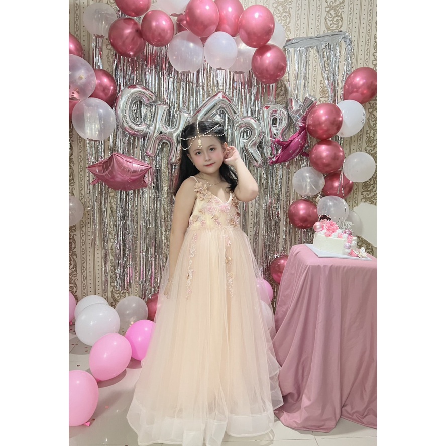 Đầm bé gái tiểu thư quý phái - Váy Công Chúa TN005 - Váy Bé Gái - Hàng Thiết Kế Cao Cấp