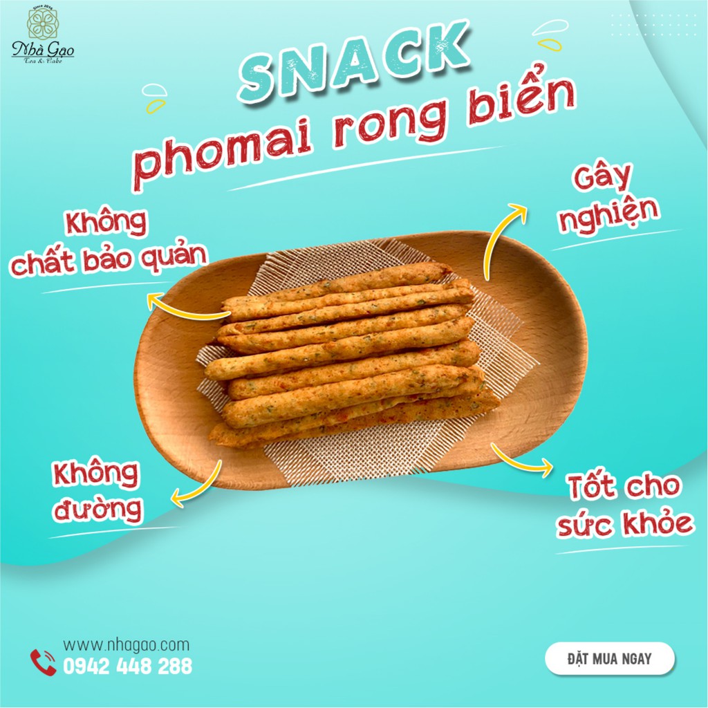 Snack phô mai rong biển Cheese stick Nhà Gạo