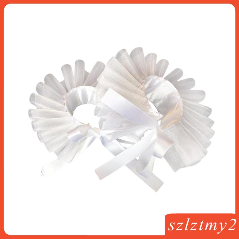 Set 2 Băng Đeo Cổ Tay Hóa Trang Phối Diềm Xếp Nếp