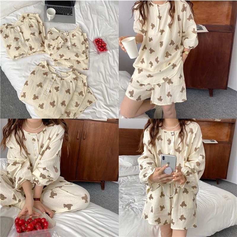 Bộ ngủ / mặc nhà pyjama ngắn / dài muslin ulzzang order