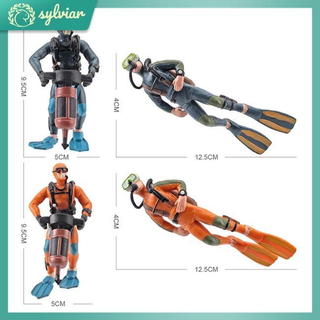 [sylviar] Mô Hình Thợ Lặn Sống Động Như Thật Bằng Nhựa Cứng Cho Nhà Búp Bê Explorer