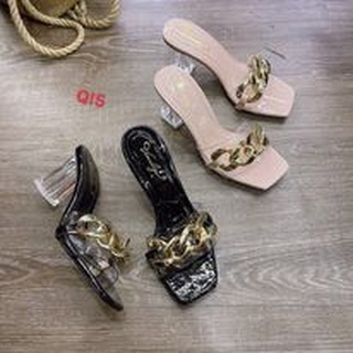 Dép cao gót bigsize quai trong bản to gót vuông full size từ 30-44, D001