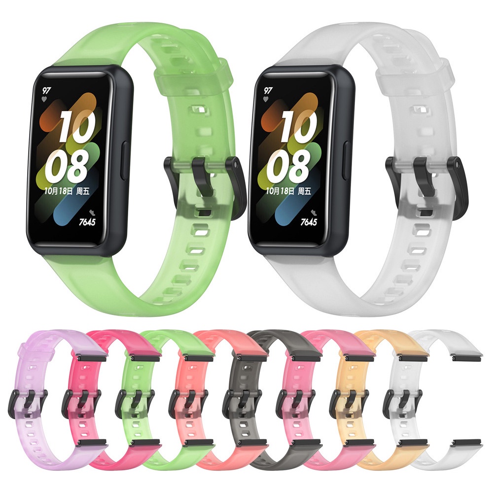 Silicone Dây Đeo Silicon Trong Suốt Cho Đồng Hồ Huawei Band 7 6 / Honor Band 6