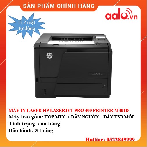 MÁY IN LASER HP LASERJET PRO 400 PRINTER M401D ĐÃ QUA SỬ DỤNG - AALO.VN