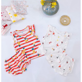 Bộ cotton thun cánh tiên hai nút xuất Hàn siêu cưng HM005B