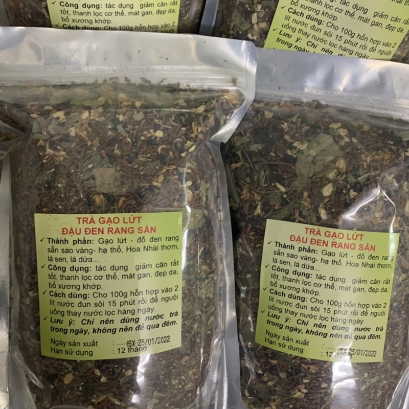 Trà gạo lứt đỗ đen mix hoa nhài lá sen, lá dứa cỏ ngọt 1kg