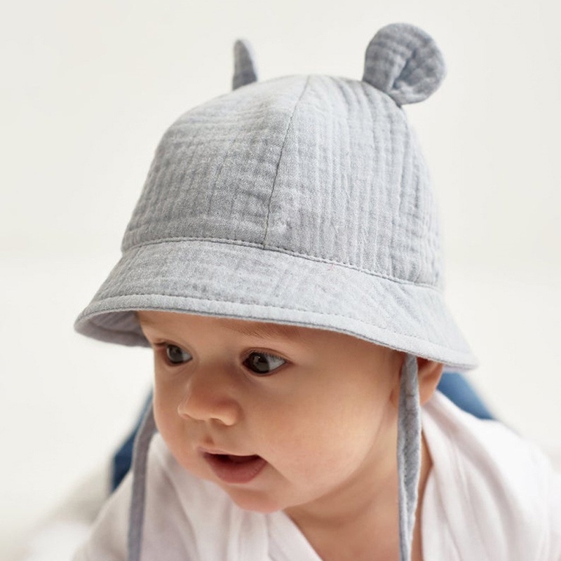 Mũ xô bằng cotton mềm mại thời trang xuân hè cho bé sơ sinh