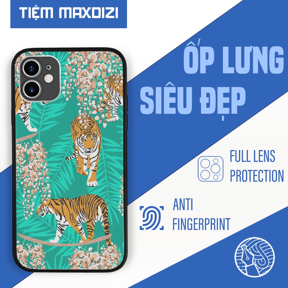 Ốp lưng cute SIBERIAN TIGER MINT PATTERN MAXDIZI phụ kiện ip 6 tới 13-LAK0010718