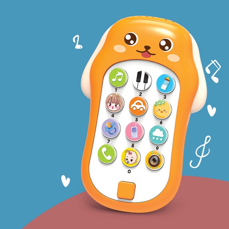 Điện thoại đồ chơi thông minh phát nhạc hình chú Hươu kèm pin cho bé