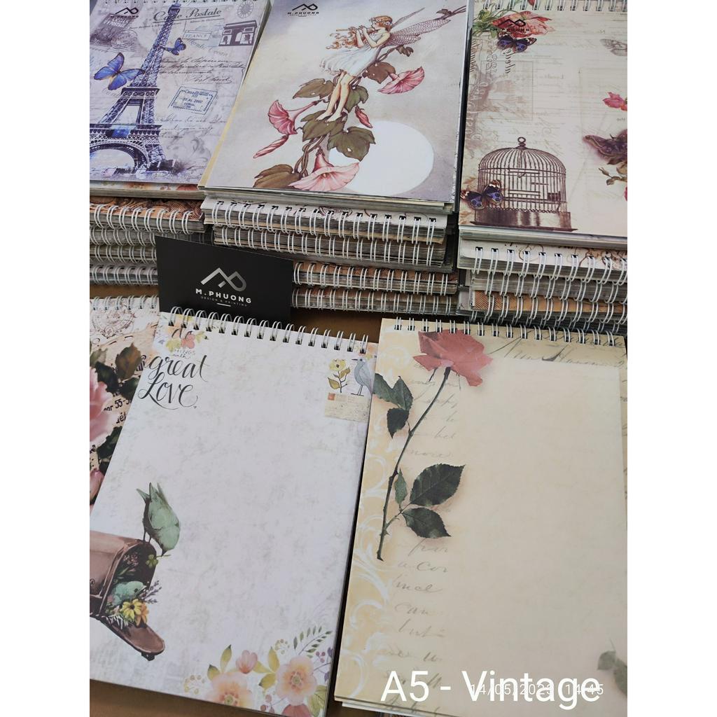Sổ viết thư pháp/ Vintage - giấy dày 2 mặt 100 trang