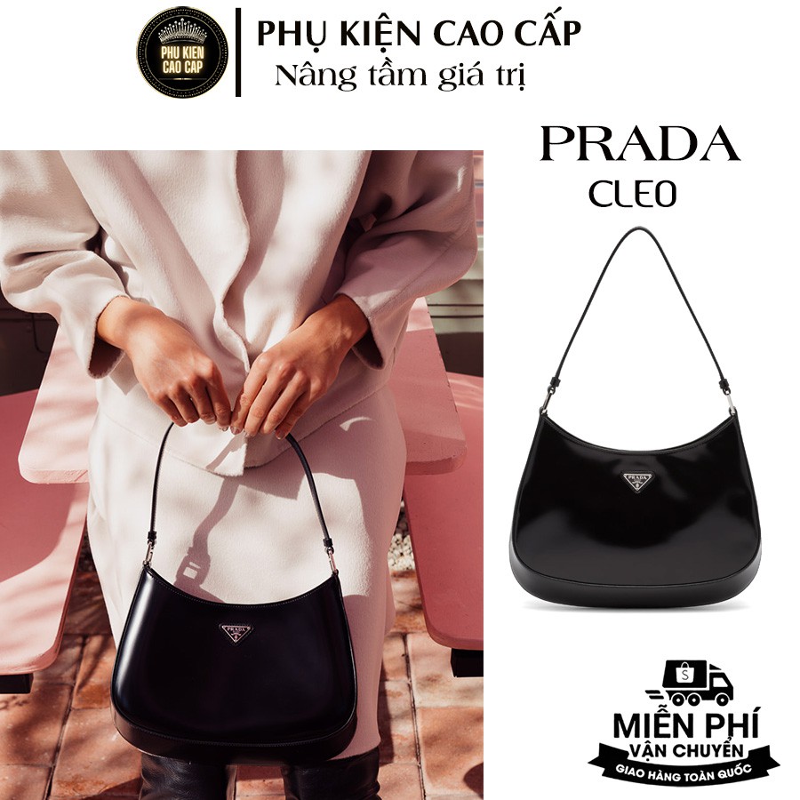 Túi xách nữ cao cấp 𝑷𝑹𝑨𝑫𝑨 𝑪𝑳𝑬𝑶, túi kẹp nách thời trang sang chảnh, dễ phối đồ