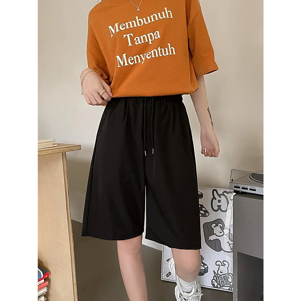 「 WELOVE1 」Quần Short Thể Thao Nữ Lưng Cao Ống Rộng Màu Sắc Đa Dạng