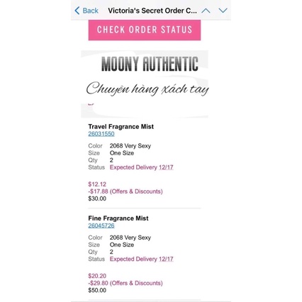 (Mẫu mới nhất )Xịt Thơm Body mist Victoria’s Secret Very Sexy Fragrance Mist 250ml - 75ml