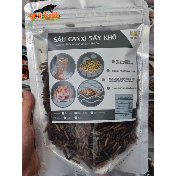 Sâu canxi sấy khô - gói 100gram