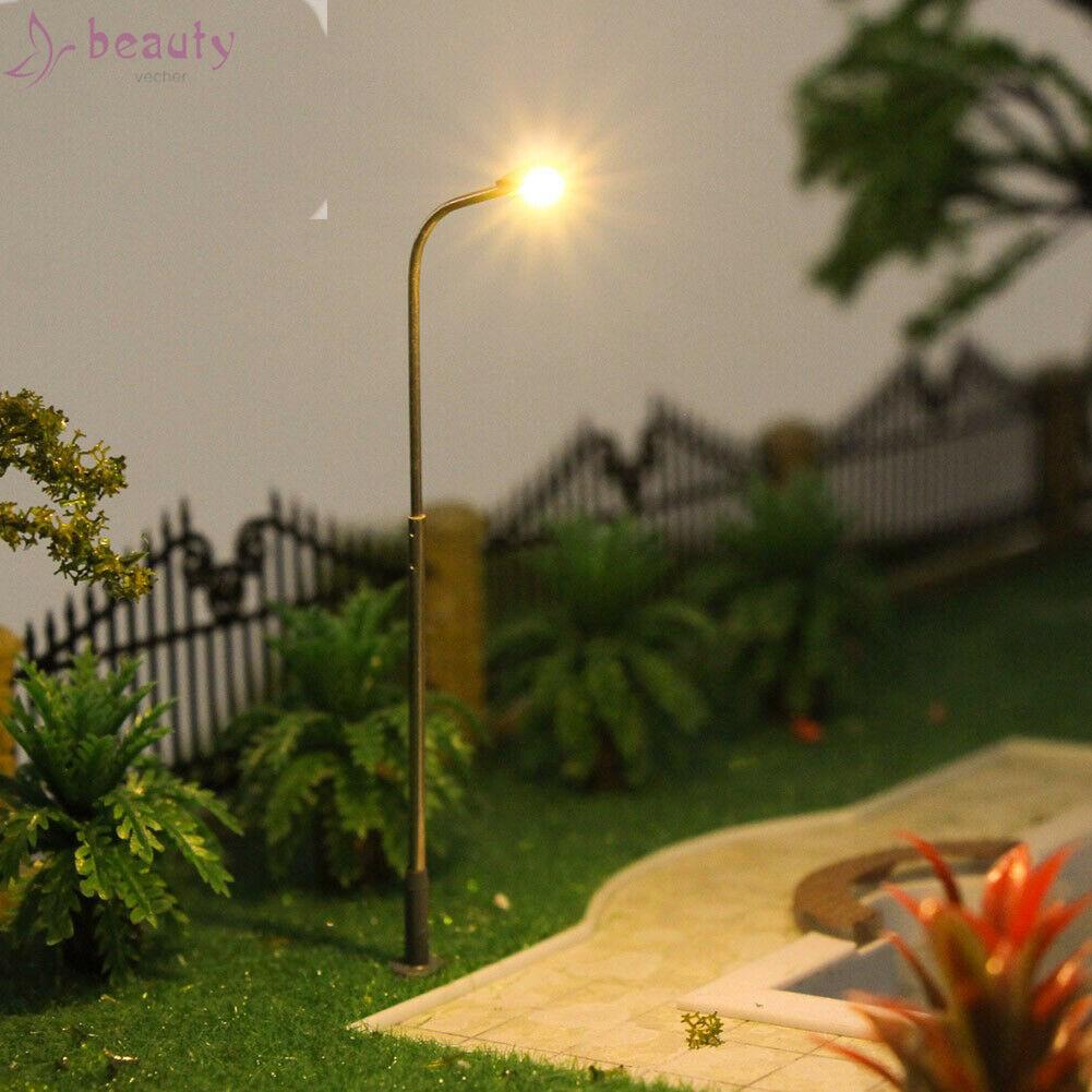 [BEAUTY-]Lamp Post LEDs Metal Model Railway Layout Single Head Street Lights Train Lamp
