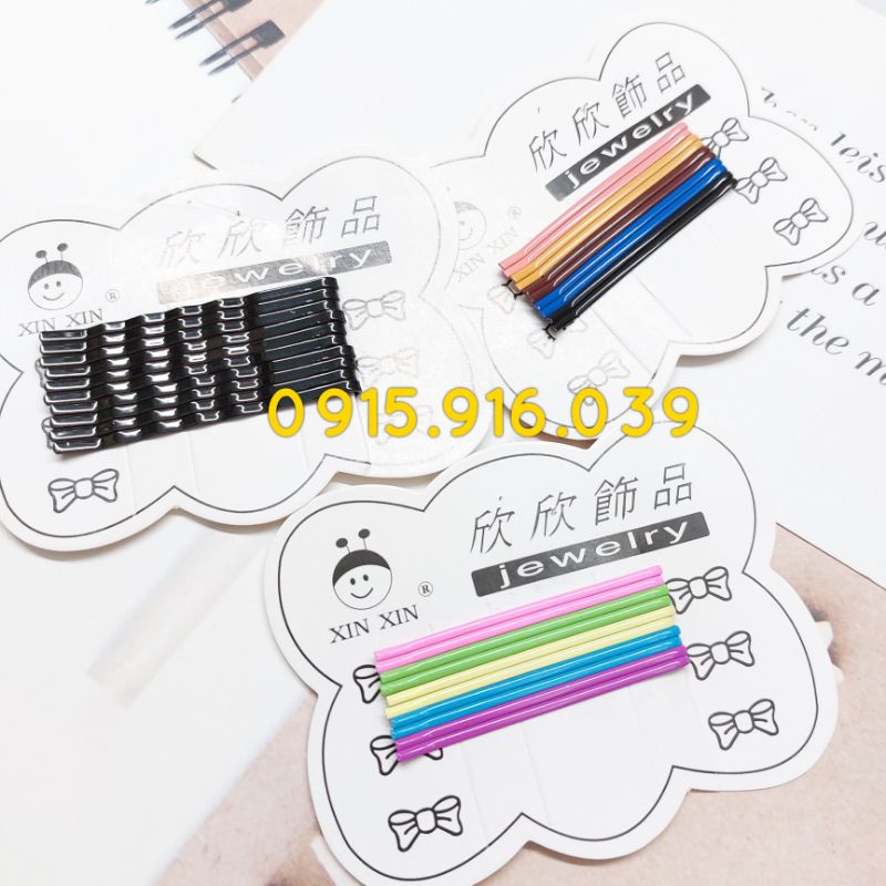 SET 10 KẸP TĂM ĐEN, Kẹp Gim Tăm Cứng Chữ Y Dùng Cho Makeup Làm Tóc