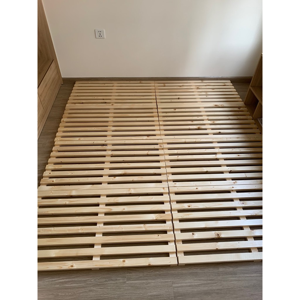 Giường Ngủ Pallet Gỗ Thông Gấp Gọn